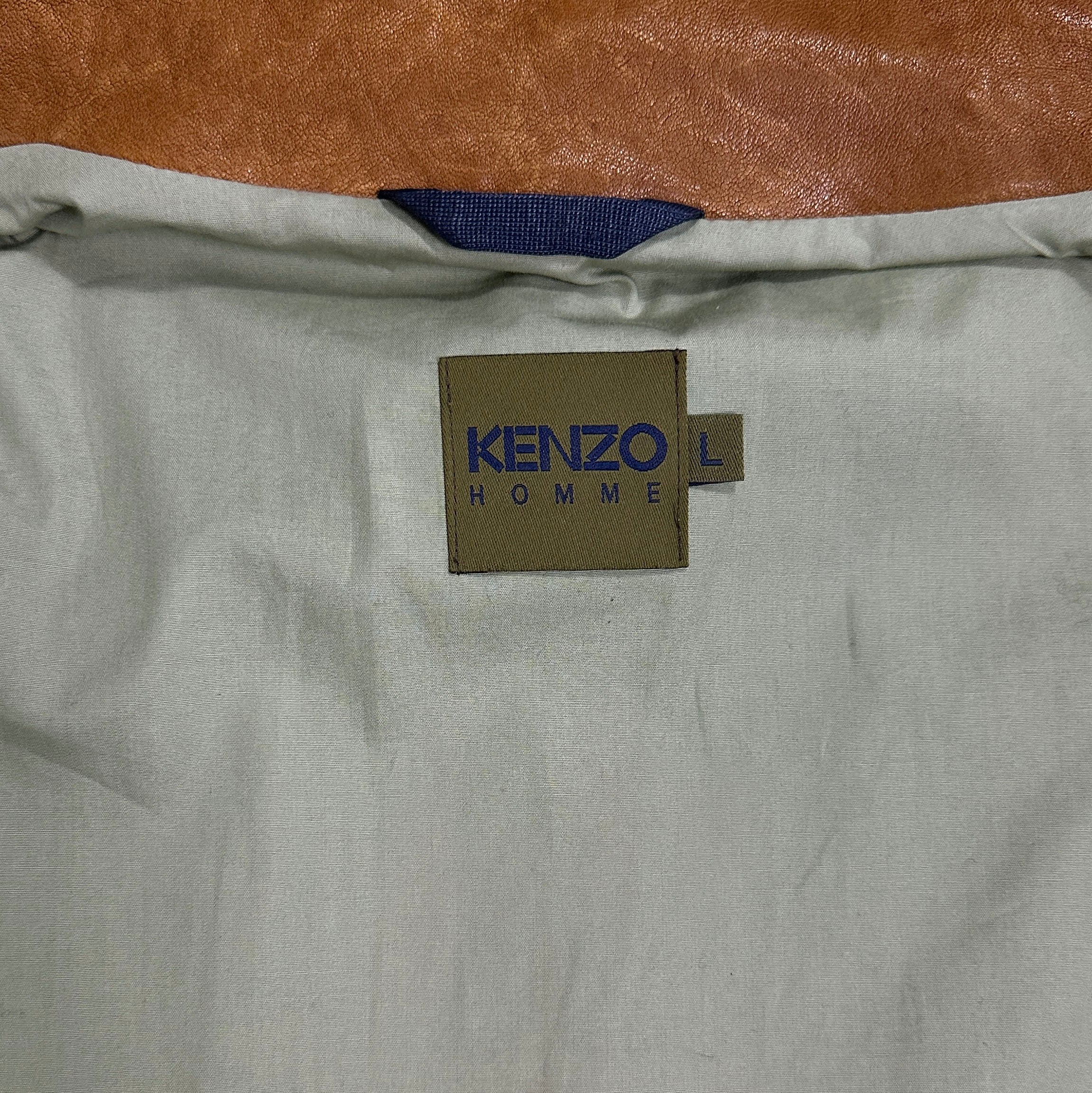 Blouson en cuir camel Kenzo