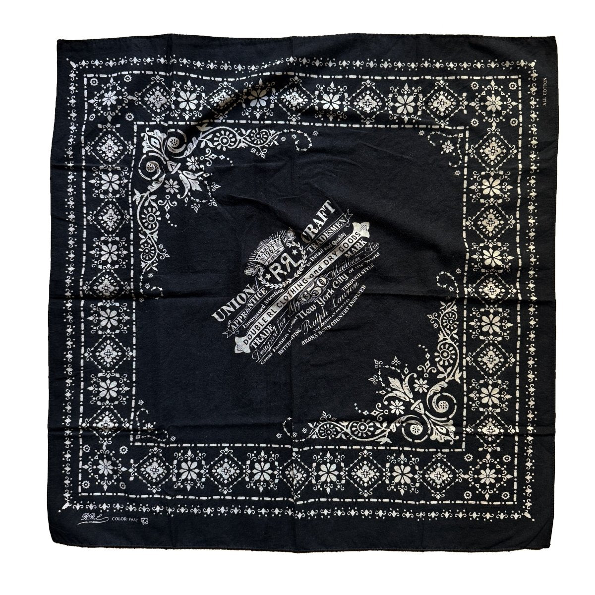 Bandana RRL Ralph Lauren noir et écru - Le Beau Gustave
