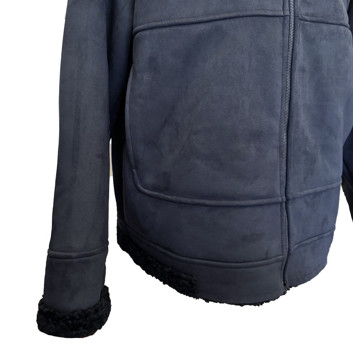 Blouson Herno bleu nuit effet peau retournée - Le Beau Gustave