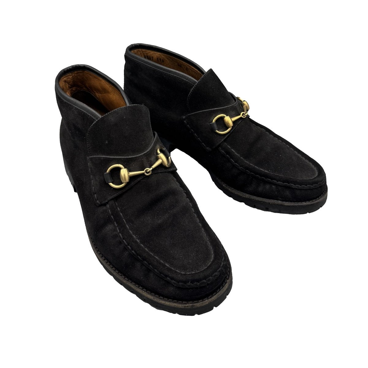 Bottines Gucci Horsebit à mors en daim noir - Le Beau Gustave