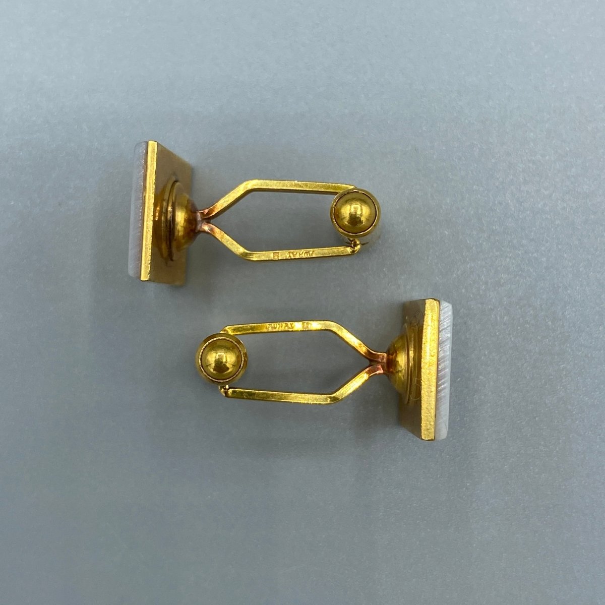 Boutons de manchette Murat vintage en nacre - Le Beau Gustave