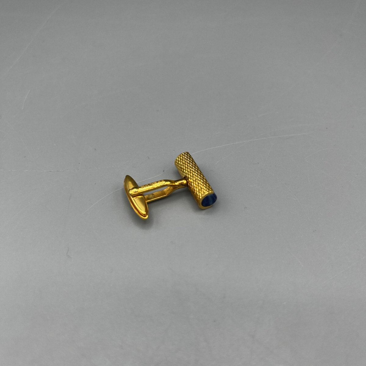 Boutons de manchette S.T Dupont dorés et bleus - Le Beau Gustave