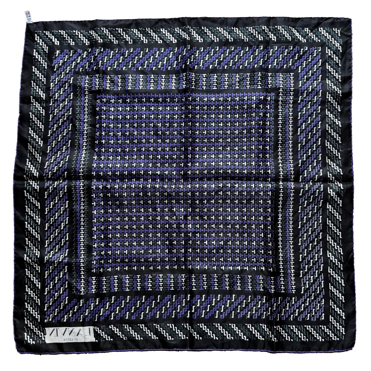 Carré Lanvin noir à motif géométrique - Le Beau Gustave