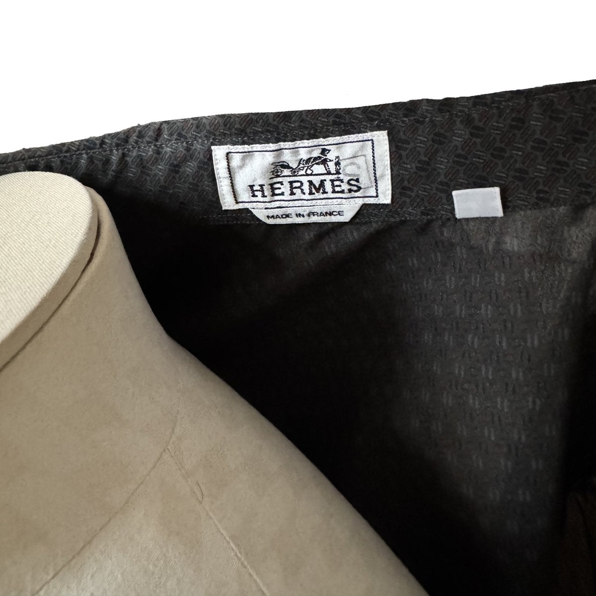 Chemise Hermès grise anthracite à micro-motif H - Le Beau Gustave