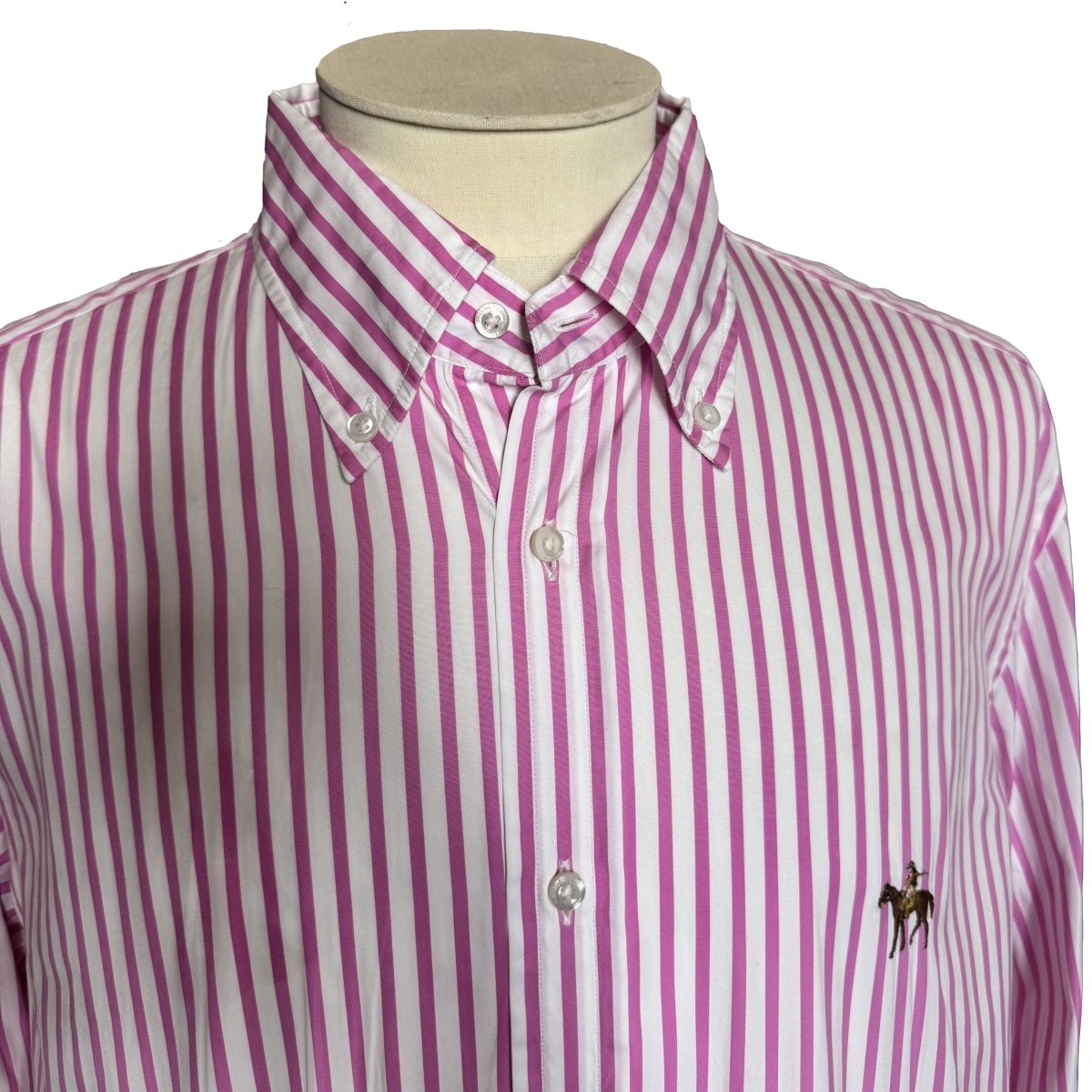 Chemise Purple Label Ralph Lauren rayée rose et blanche - Le Beau Gustave