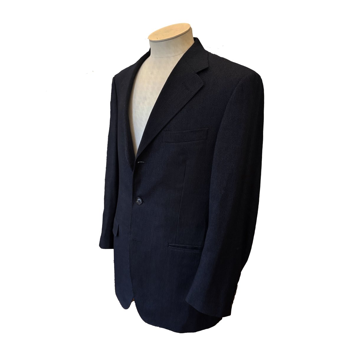 Costume 2 pièces Christian Dior bleu marine finement rayé - Le Beau Gustave