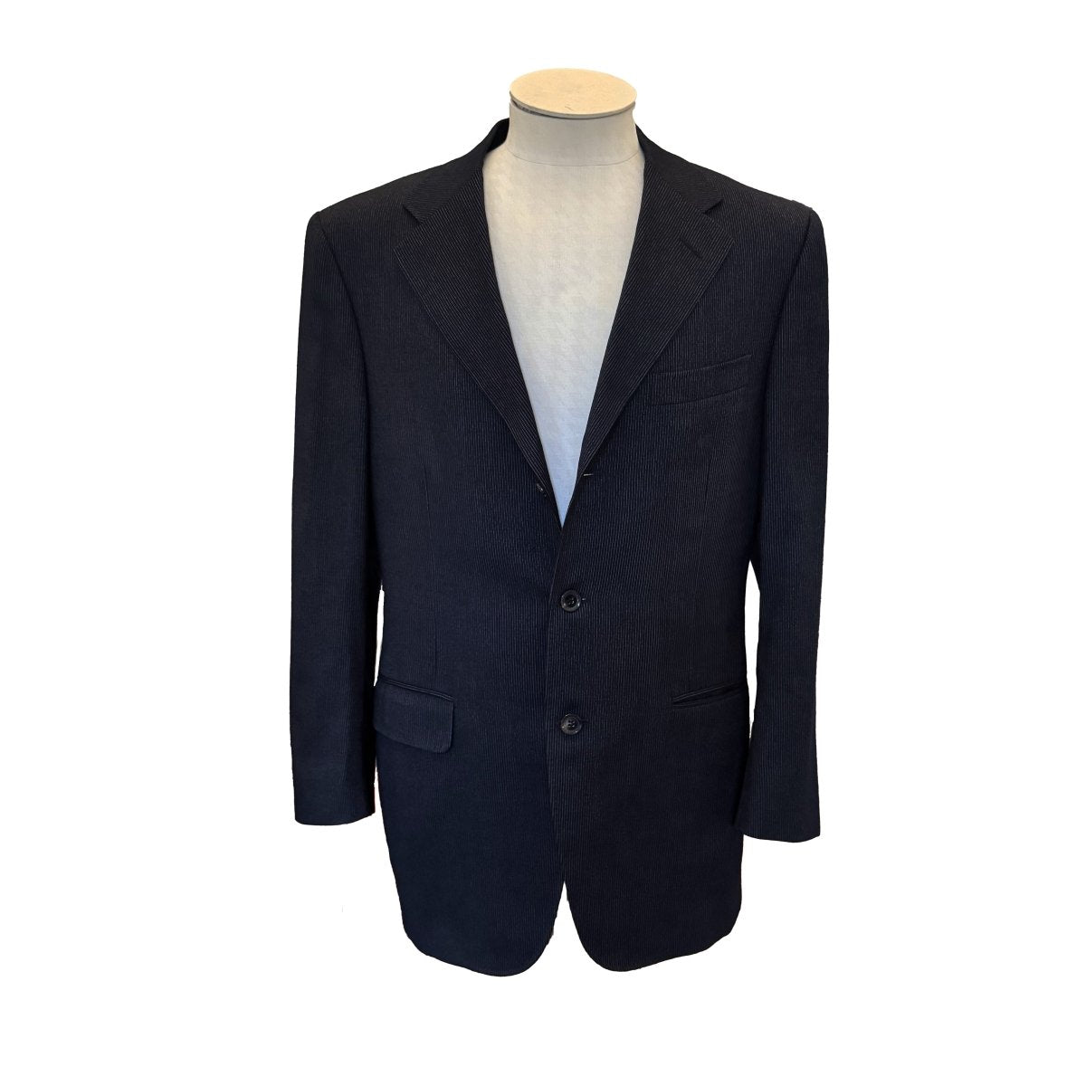 Costume 2 pièces Christian Dior bleu marine finement rayé - Le Beau Gustave