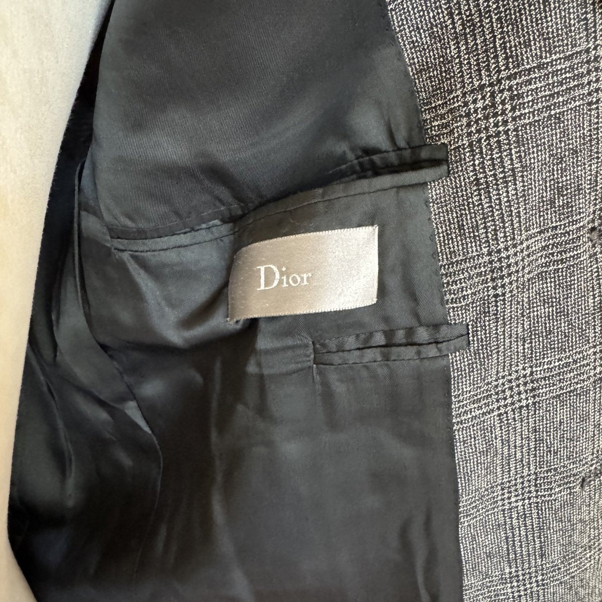 Costume 2 pièces Dior Prince-de-Galles gris - Le Beau Gustave