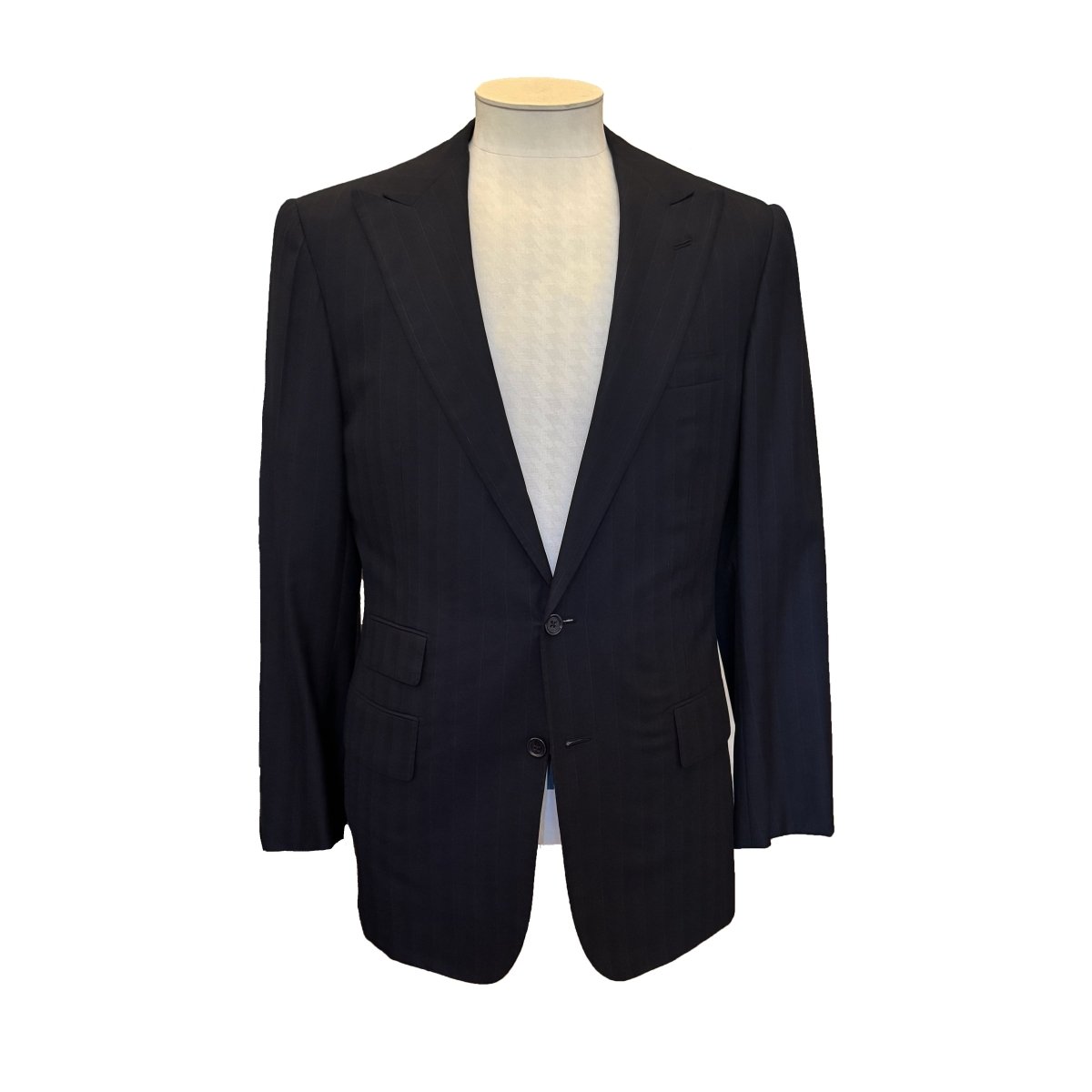 Costume 2 pièces Ralph Lauren Purple Label bleu anthracite à fines rayures - Le Beau Gustave
