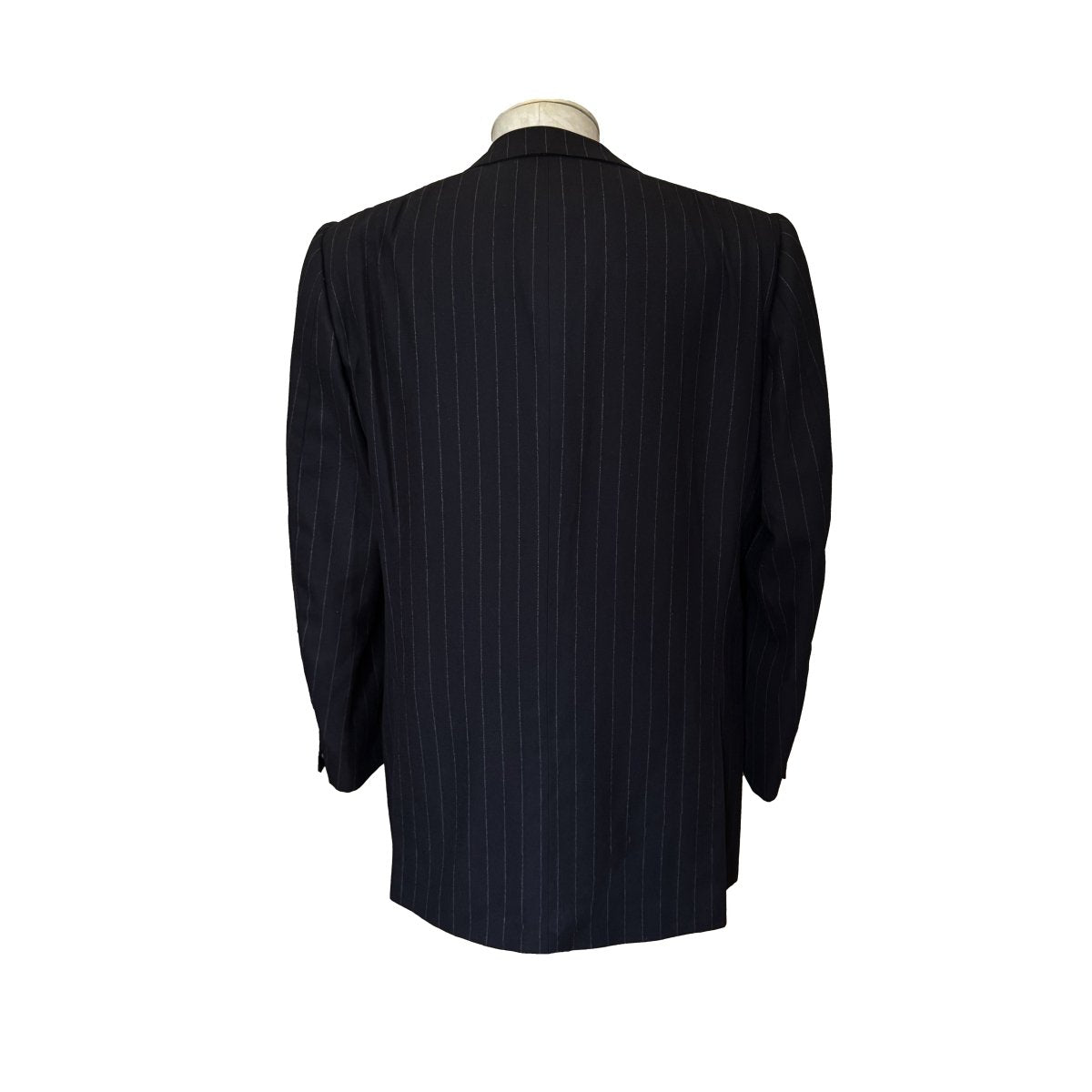 Costume Cifonelli sur mesure bleu marine à rayures tennis - Le Beau Gustave
