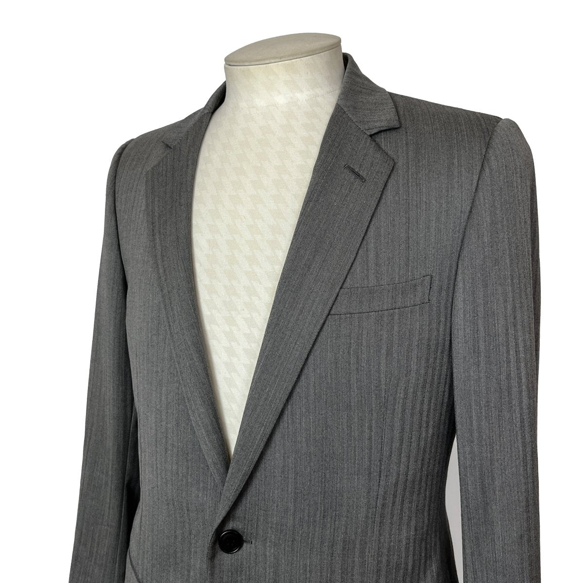 Costume Dior gris clair rayé ton sur ton - Le Beau Gustave