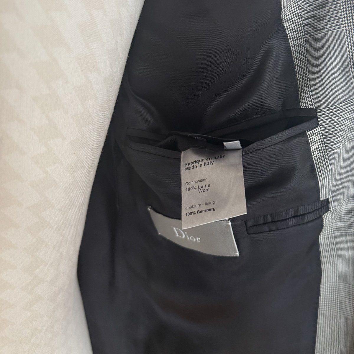 Costume Dior Prince de Galles gris clair - Le Beau Gustave