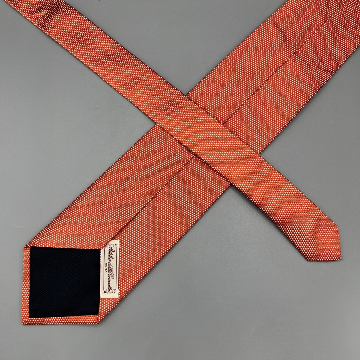 Cravate Atelier della Cravatta orange à pois blancs - Le Beau Gustave