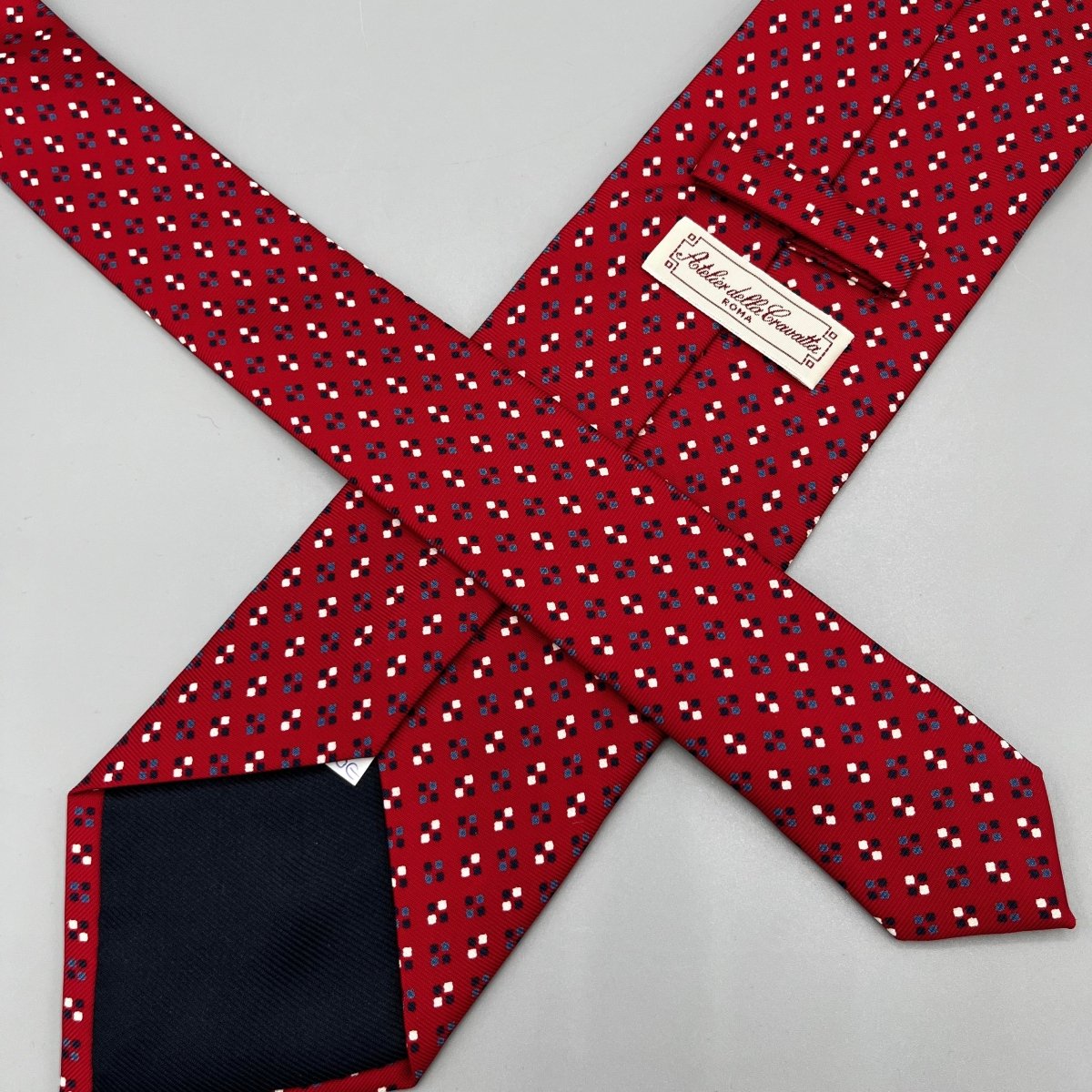 Cravate Atelier della Cravatta rouge à motifs - Le Beau Gustave