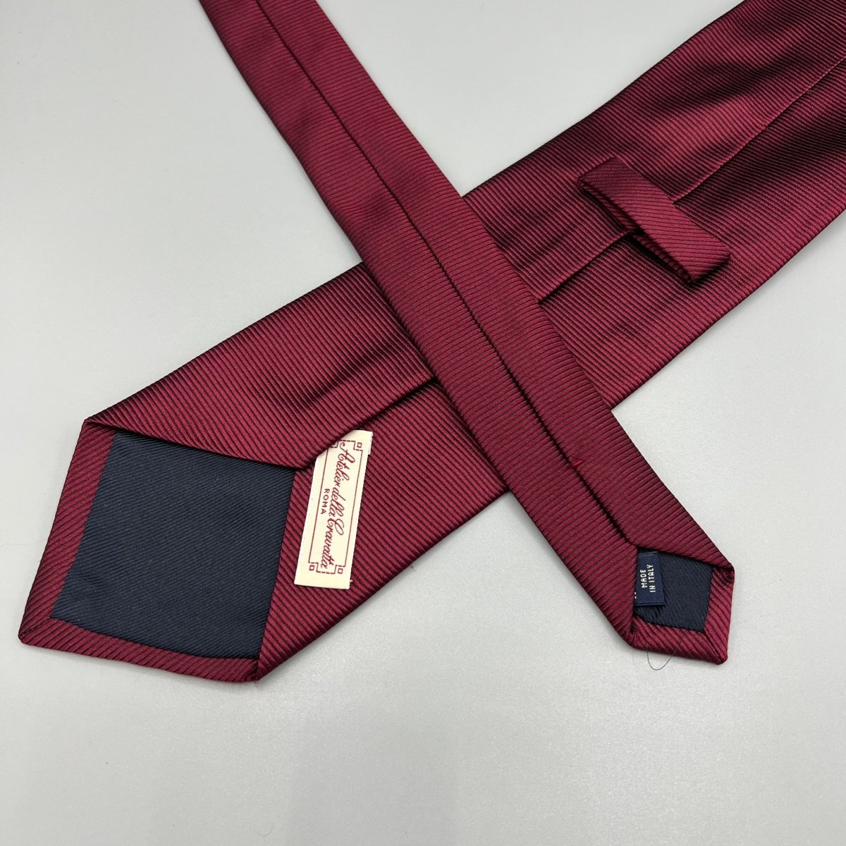 Cravate bordeaux texture Atelier della cravatta - Le Beau Gustave
