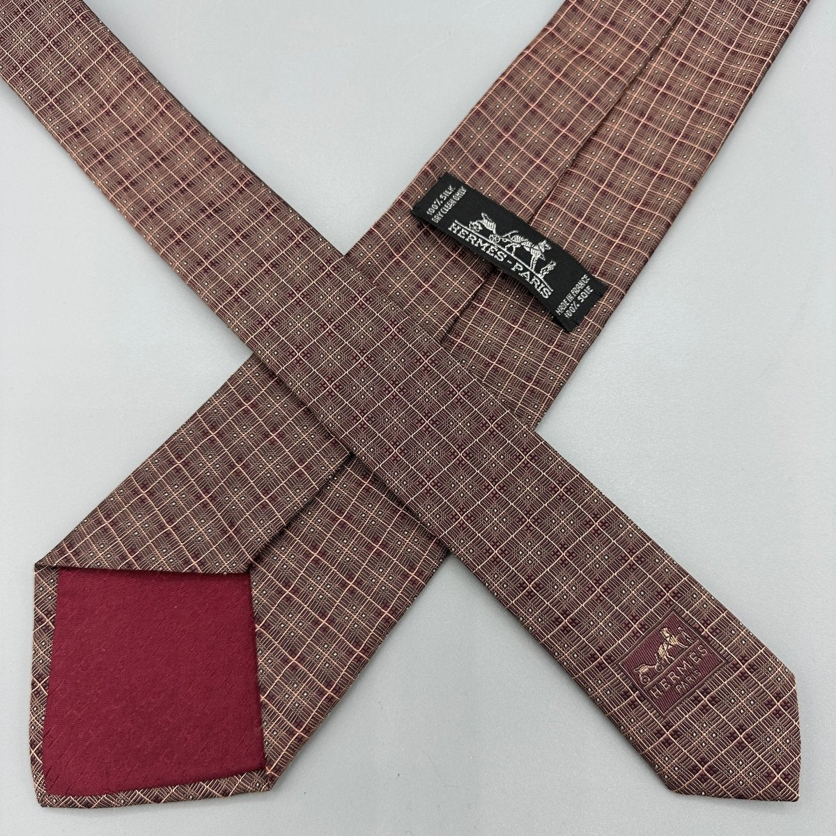 Cravate Hermès à carreaux - Le Beau Gustave