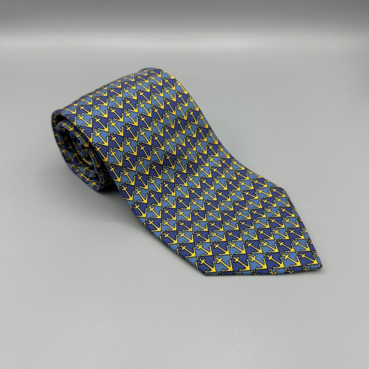Cravate Hermès à motif ancre - Le Beau Gustave