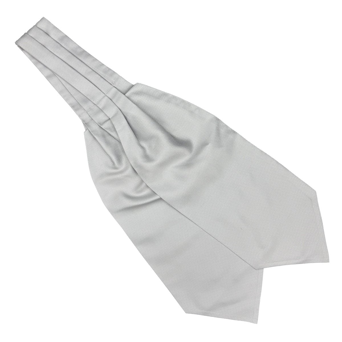 Cravate lavallière ascot Lanvin argentée à motif jacquard ton sur ton - Le Beau Gustave