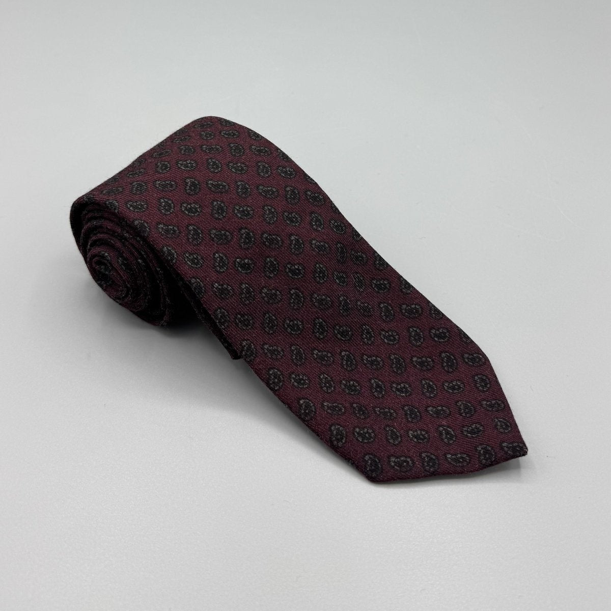 Cravate Polo Ralph Lauren bordeaux à petits motifs cachemire - Le Beau Gustave