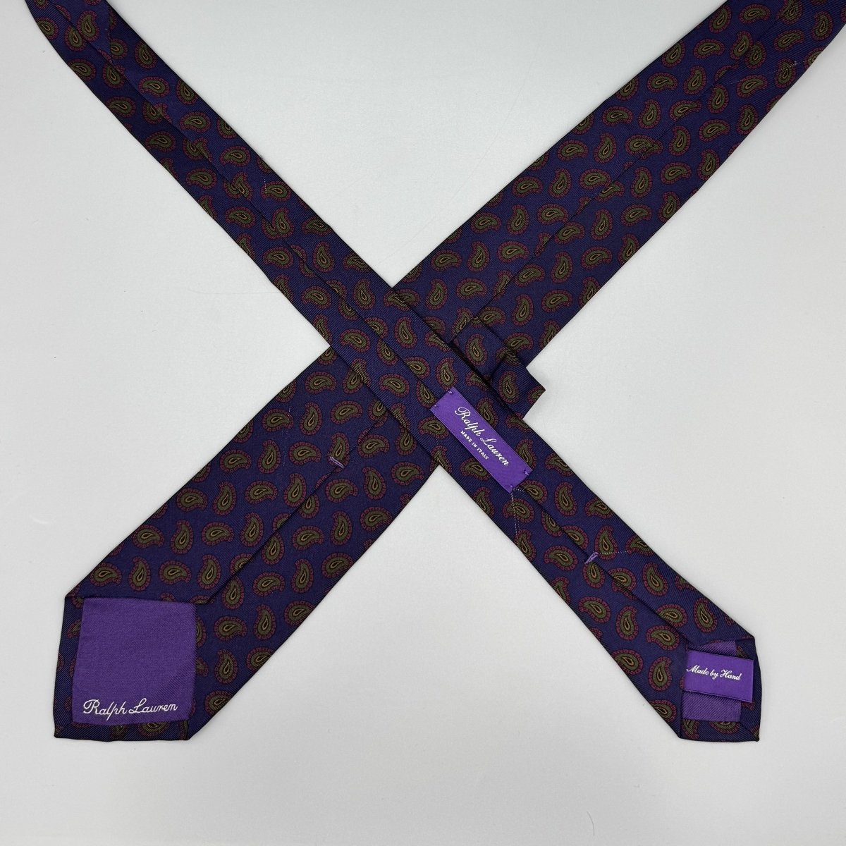 Cravate Purple Label Ralph Lauren violine à motif cachemire - Le Beau Gustave