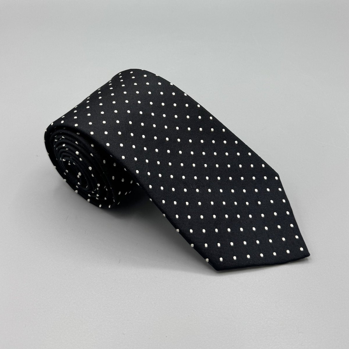 Cravate Ralph Lauren noire à pois blancs - Le Beau Gustave