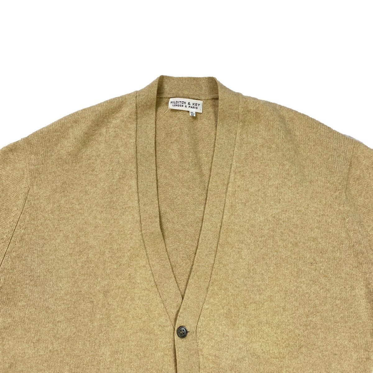 Gilet Hilditch & Key beige en cachemire - Le Beau Gustave