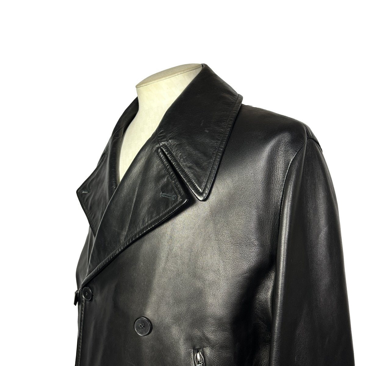 Manteau en cuir noir Hermès - Le Beau Gustave