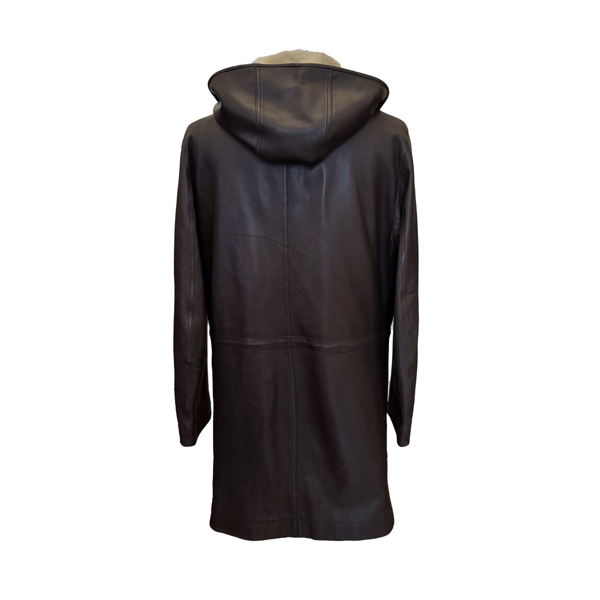 Manteau Séraphin en cuir d'agneau marron - Le Beau Gustave
