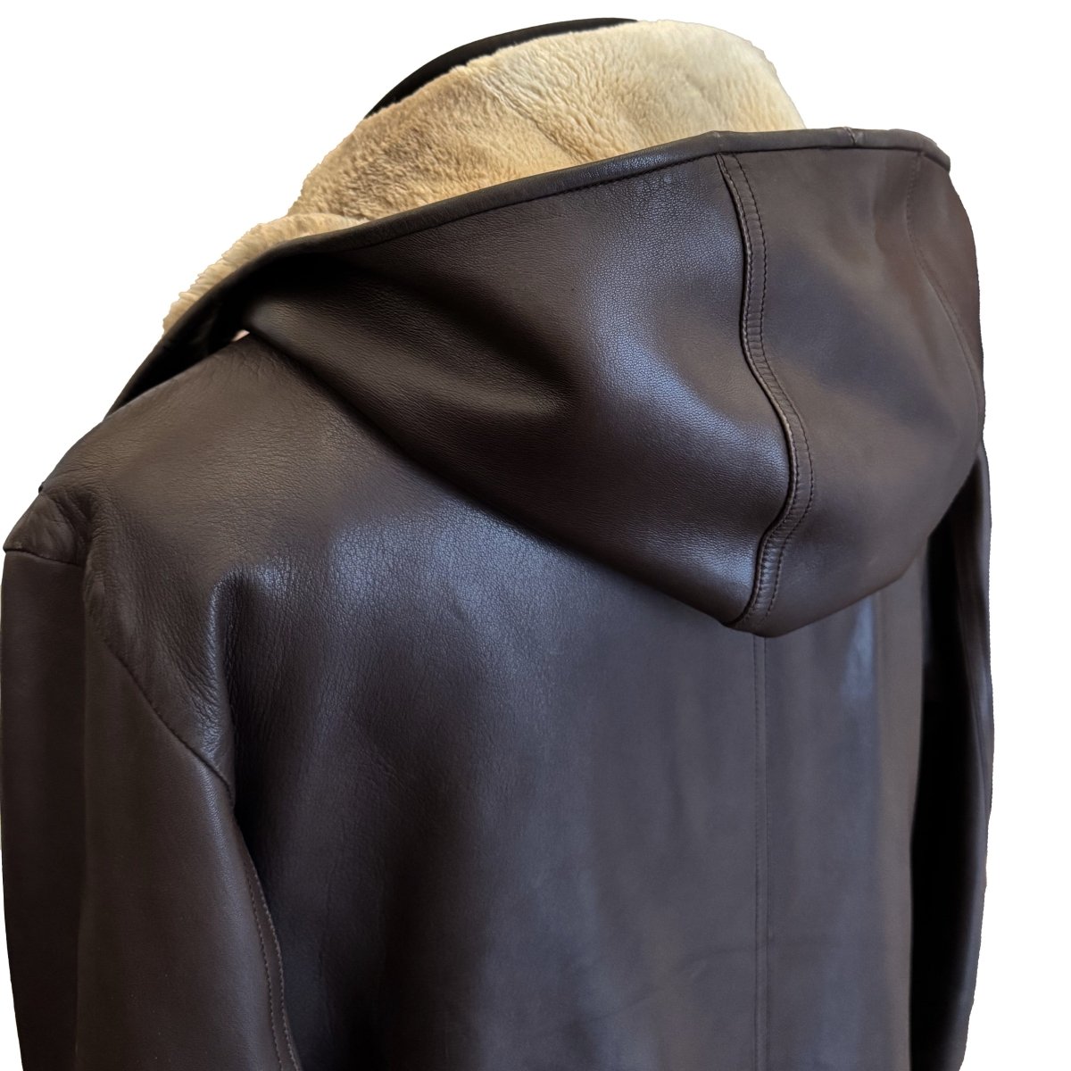 Manteau Séraphin en cuir d'agneau marron - Le Beau Gustave