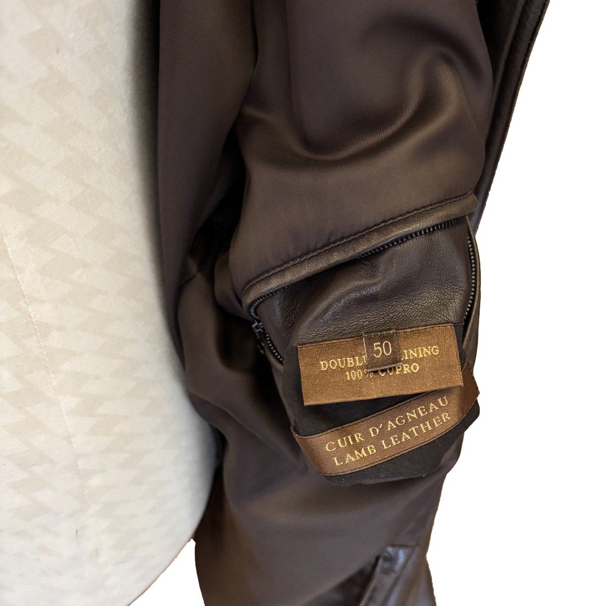 Manteau Séraphin en cuir d'agneau marron - Le Beau Gustave