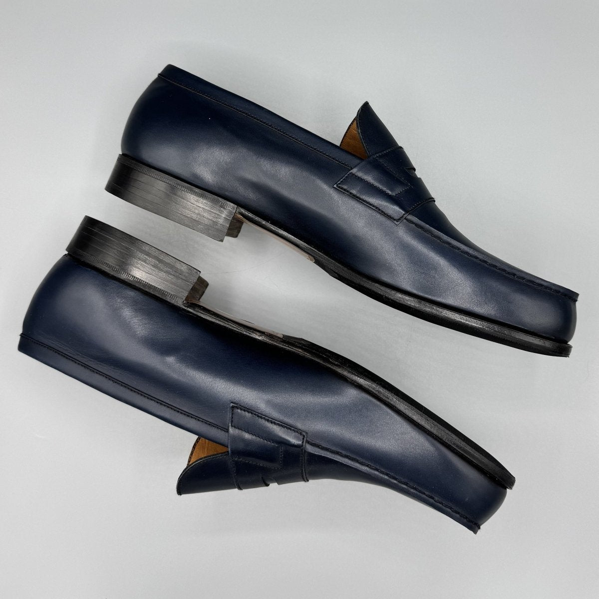 Mocassins J.M. Weston 180 bleu marine - Le Beau Gustave