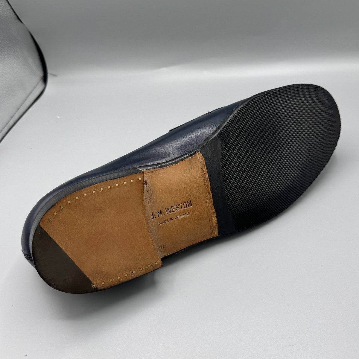 Mocassins J.M. Weston 180 bleu marine - Le Beau Gustave