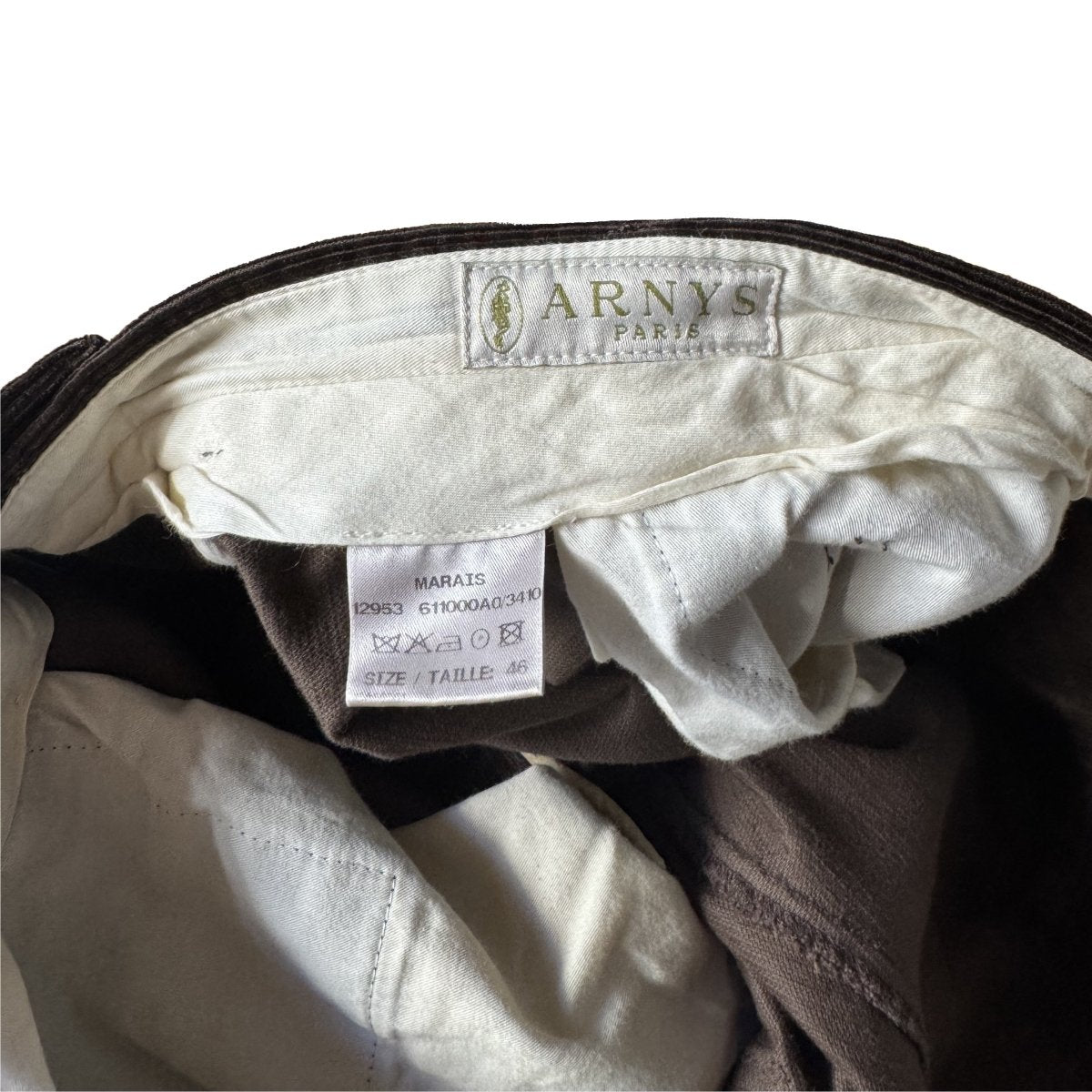 Pantalon Arnys en velours côtelé marron foncé - Le Beau Gustave