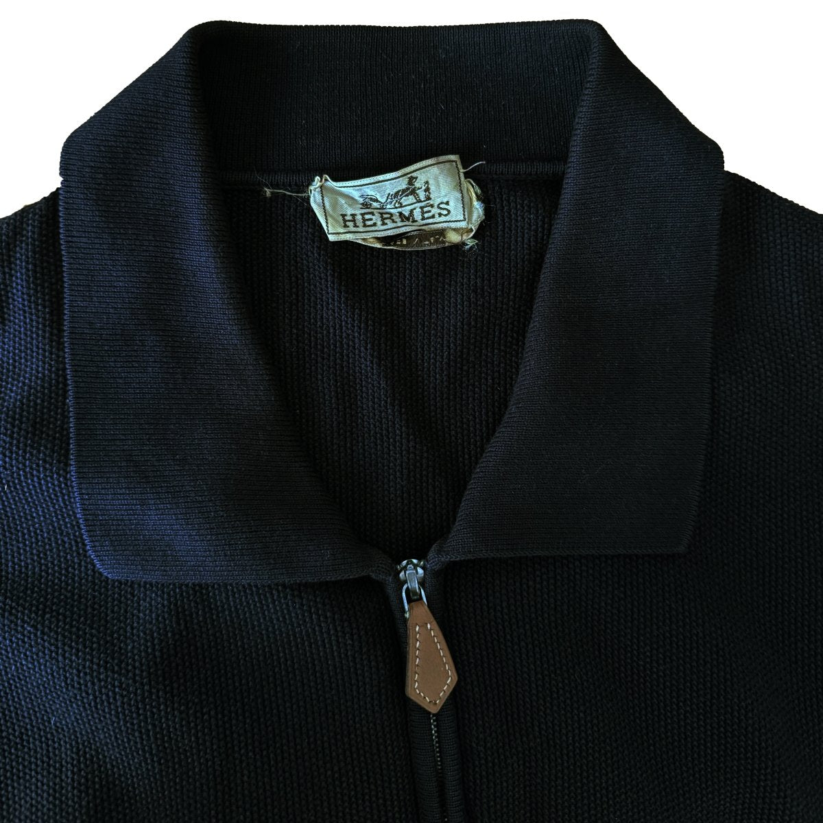 Polo Hermès vintage noir coton - Le Beau Gustave