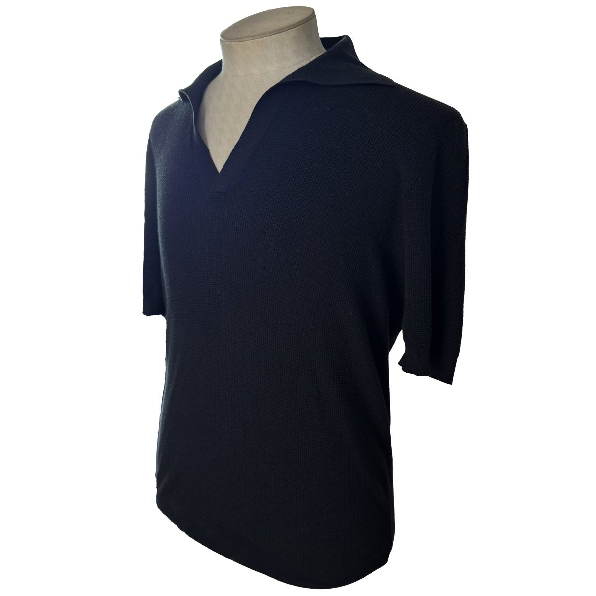 Polo Hermès vintage noir coton/cachemire - Le Beau Gustave