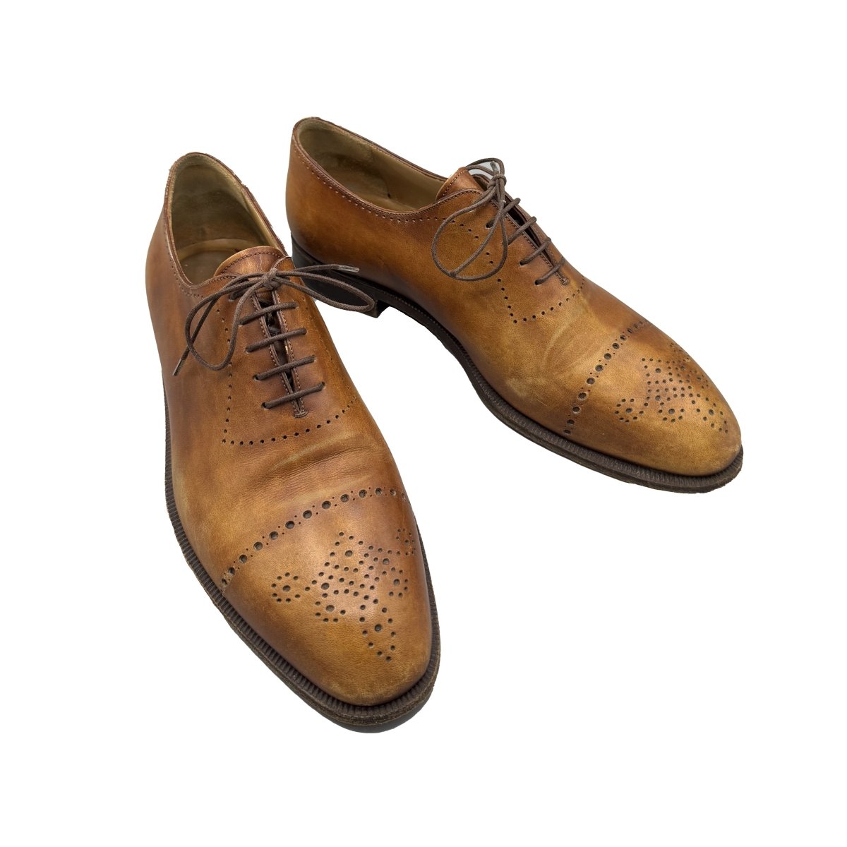 Richelieus Berluti en cuir patiné marron clair - Le Beau Gustave