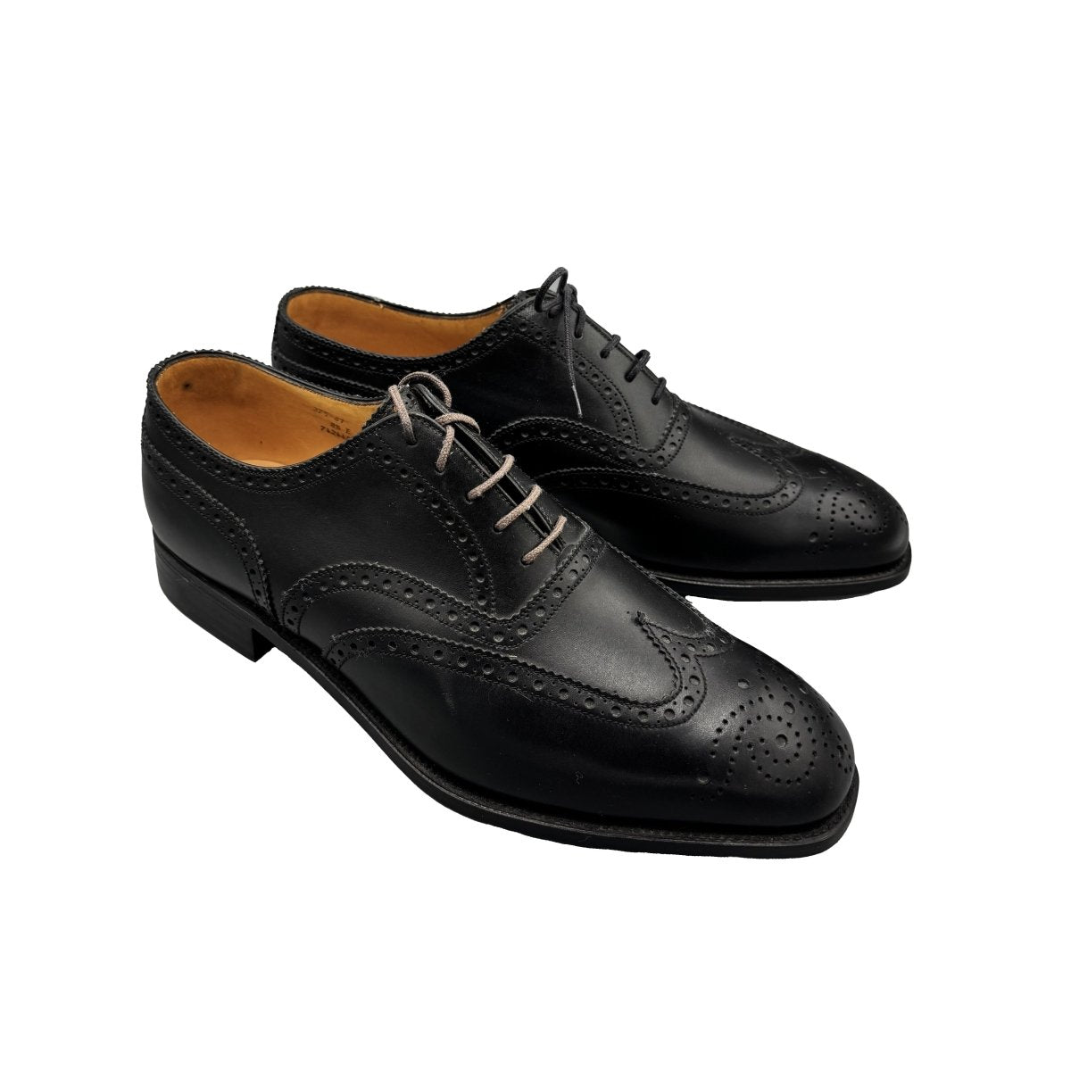 Richelieus J.M. Weston en cuir noir à motif fleuri (neufs) - Le Beau Gustave