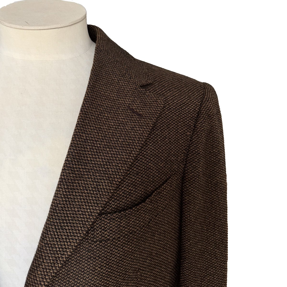Veste chinée sur mesure Gaetano Aloisio Roma marron - Le Beau Gustave