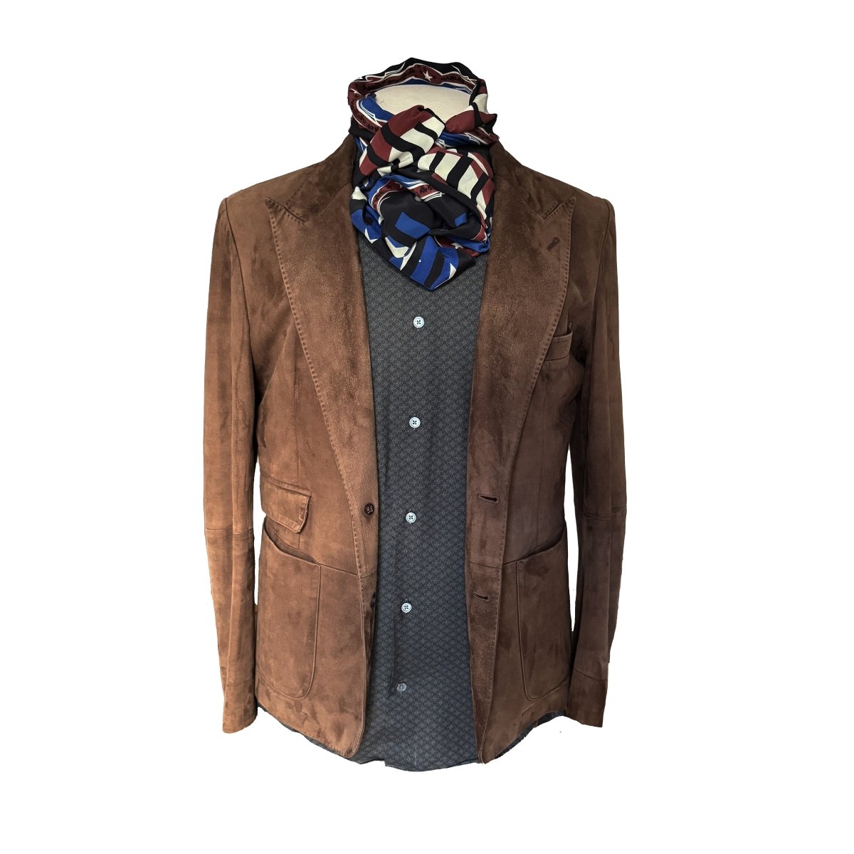 Veste Dolce & Gabbana cintrée en daim marron - Le Beau Gustave