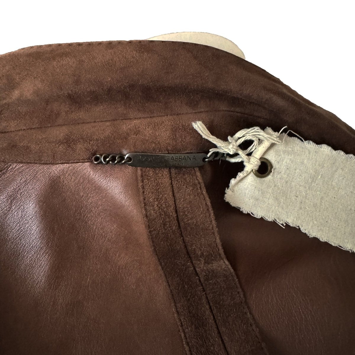 Veste Dolce & Gabbana cintrée en daim marron - Le Beau Gustave