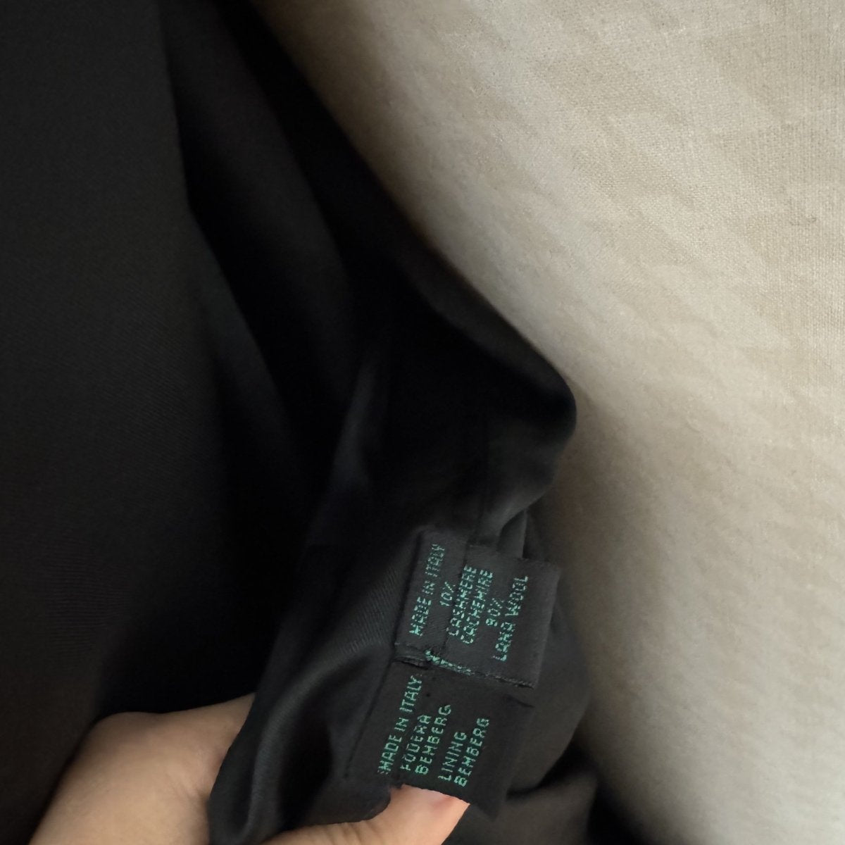 Veste Lanvin noire ceinturée en laine et cachemire - Le Beau Gustave