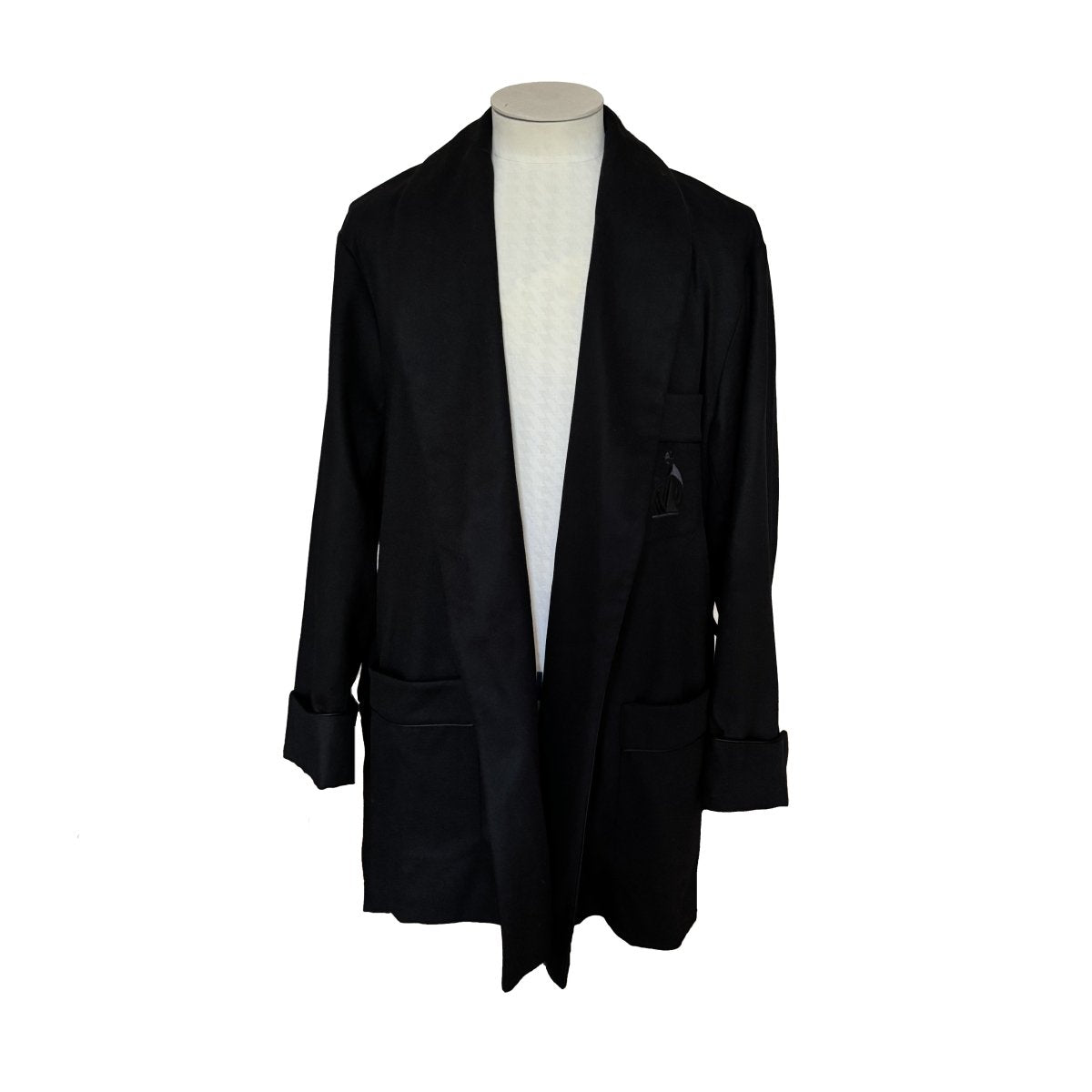 Veste Lanvin noire ceinturée en laine et cachemire - Le Beau Gustave