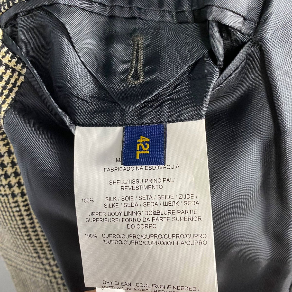 Veste Prince de Galles en soie Polo Ralph Lauren - Le Beau Gustave