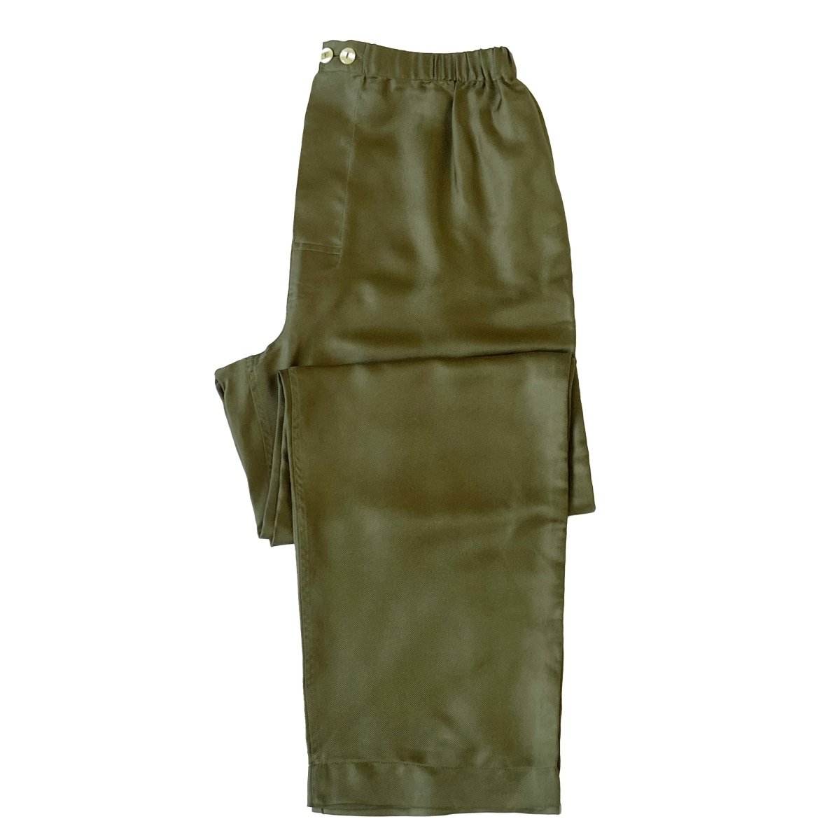 Pyjama en soie kaki Grigio Perla - Le Beau Gustave